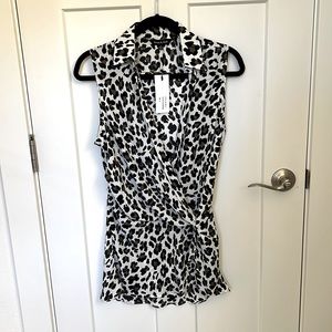 Strut & Bolt Leopard Print Blouse - Size S